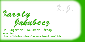 karoly jakubecz business card
